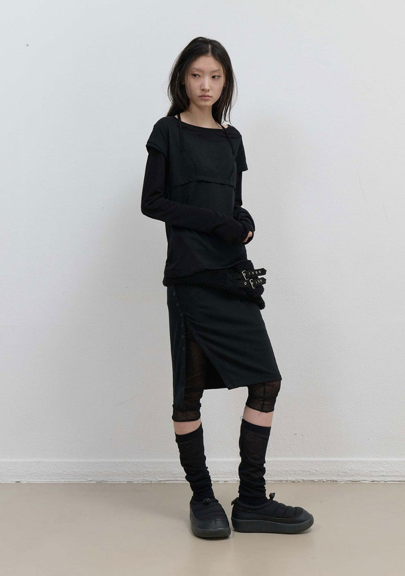 Halter Strap Long Sleeve / Black