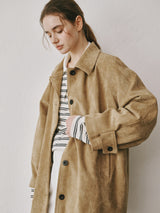 Suede half coat (Brown)