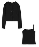 [MADE/set item] Punching, lace camisole + cardigan set