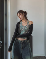 Kenta rivet pintuck balloon denim pants