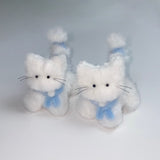 Myomyo cat keyring_white