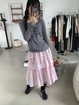 ワイドネックプリントロングスリーブ (3C)