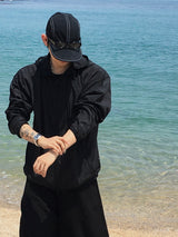 Mate diagonal hood windbreaker 7C