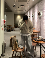シドニーヘビーダーティウールブレンドオーバーフィットニットフーディー