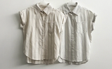 Bronze stripe roll-up short sleeve shirt