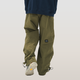 RELABEL 23AW Multicoloured Deconstructed Drawstring Wide leg Pleated Paratrooper Trousers