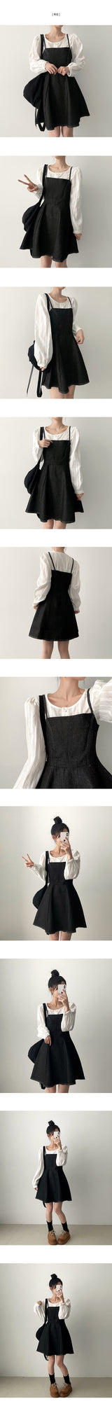 Deffin Stitch Denim Sleeveless One-Piece Dress