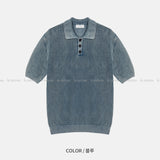 LMN リフェルピグメントウォッシャブルカラーショートスリーブニットウェア (5 colors)