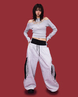 layer sagging trek wide pants (2color)