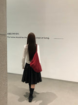 [ORIGINAL] ベロー オフショルダー パッチ スウェットシャツ