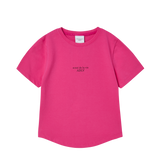 25SS BASIC LOGO HEM LINE CROP SHORT SLEEVE T-SHIRT HOT PINK
