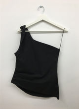 One-shoulder draping blouse (2color)