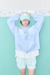 MORI GINGHAM CHECK LACE SHORTS (MINT)