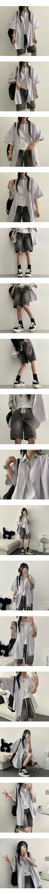 Zuch Oversized Fit Oxford Street Life Short Sleeve Shirt