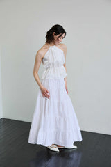 PEARL HALTERNECK TOP / WHITE