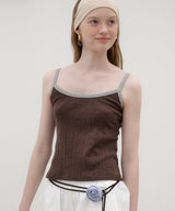 Ringer Sleeveless Top - Brown/Grey