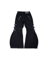 MULTI BUCKLE BLACK DENIM PANTS