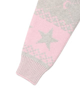 NORDIC KNIT ZIP UP HOODIE PINK(CV2FFUK680A)