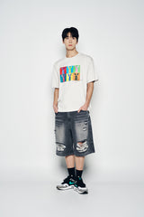 25SS エイリアンラビットポップアートショートスリーブTシャツ ライトグレー