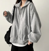 Mepo Soft Fleece Overfit High Neck Zip-up