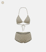 Mocha Stripe Bikini Set