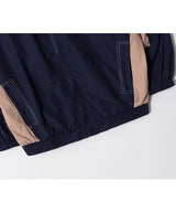 LB Retro Hooded Track Jacket (Navy/Beige)