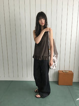 [BAONHAUS] Hironen Button Frill Layered Sleeveless