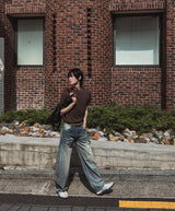 Exing Fading Washing Denim Pants