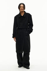 Structured Wool Tie Coat