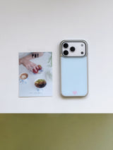 [Magsafe] ブルークリームシルバーグラスバンパーケース