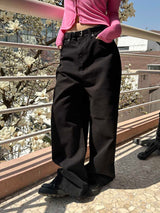 Loose fit wide cotton pants(3color)