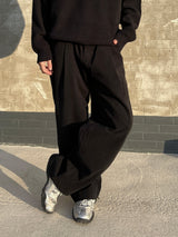 フリースラインシングルプレートワイドコットンパンツ - サイズ XS, S, M, L