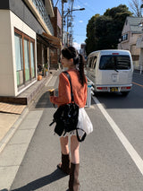 ハッシュウールラウンドカーディガン