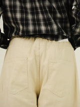 AN Washing Cotton Peach Balloon Wide Pants