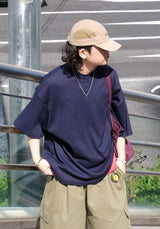 [SEMADE] HARBOR Waffle Round Neck Half 1/2 T
