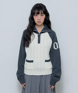 MINI POCKET KNIT HALF ZIP-UP (CHARCOAL)_F24ZB053