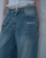 Coco flower wide fit raw Denim