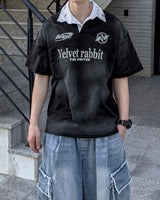 Daily Dirty Washing Collar Short-Sleeved T-shirt