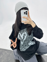 (LOVELY + HIP♥)レタリング長袖Tシャツ - 2カラー
