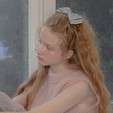 METAL CUTION RIBBON HAIR PIN (SILVER)