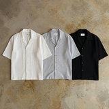 Ice Mist Textured Open Collar Shirt