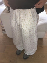 リジェットフラワーストリングピンテックワイドパンツ