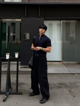 Sain zip-up short sleeve