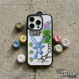 ヒップ 3D ブルー ラビット エポキシ バンパー iPhone ケース