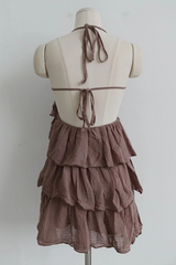 DRAMATIC OPEN-BACK RUFFLE MINI DRESS