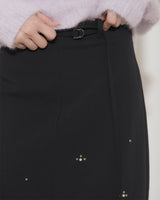 STUDS MAXI SKIRT [NAVY]