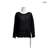 (3color) Romantic Shirring Sheer Knit