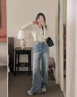 Tar wide denim pants