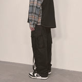 strap elastic pants_black