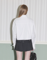 Poplin Crop Shirt(White)